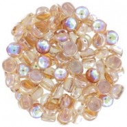 Cuentas de vidrio Czech Cabuchones 2 agujeros 6mm - Crystal Brown Rainbow